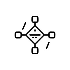 Poster - Line art icon interconnected nodes central element connection network