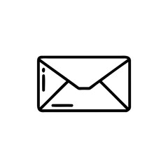 Poster - Outline a closed envelope with a small dot dash on the right side mail message