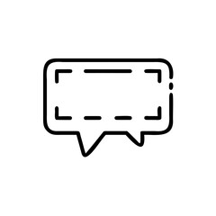 Poster - Outline a rectangular speech bubble with rounded corners dashed lines message chat