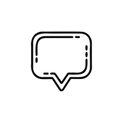 Poster - Outline a rounded square speech bubble with a pointed bottom chat message