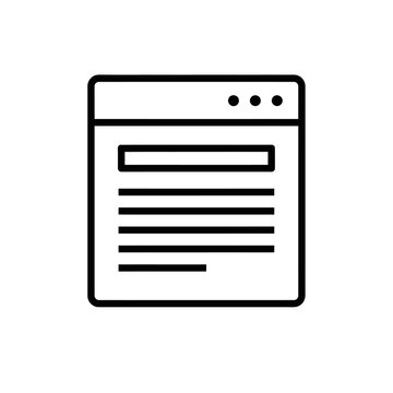 A simple line drawing of a webpage with text and navigation dots at top