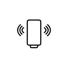 Poster - Outline icon a smartphone with radiating sound waves communication