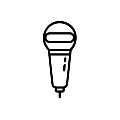 Poster - Outline microphone icon on audio sound 1