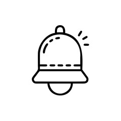 Poster - Outline notification bell icon with radiating lines alert sound
