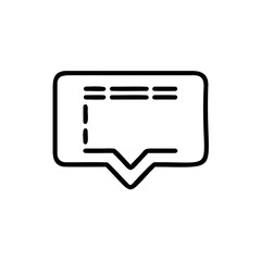 Poster - Outline speech bubble with text lines dots icon message notification