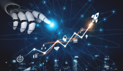 Poster - AI enhances business growth strategy by analyzing growth, success, and business plans to accelerate strategic performance Vouch