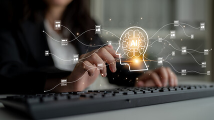 Poster - AI transforms how we manage digital data. From smart indexing to AI-driven search, file handling becomes intelligent. AI file management improves speed, accuracy, and data organization. Spline