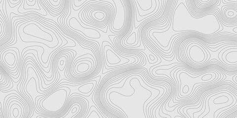 Fototapete - Modern design with contour abstract map relief line grey pattern with seamless topography background, geographic mountain relief abstract lines grey landscape design texture wavy curve shapes.