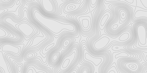 Fototapete - Modern design with contour abstract map relief line grey pattern with seamless topography background, geographic mountain relief abstract lines grey landscape design texture wavy curve shapes.