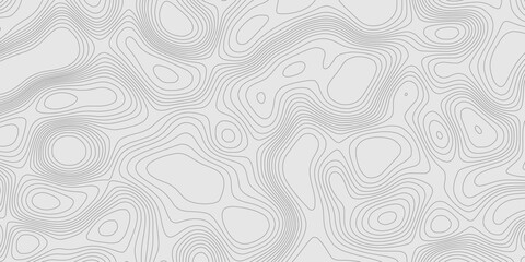 Fototapete - Modern design with contour abstract map relief line grey pattern with seamless topography background, geographic mountain relief abstract lines grey landscape design texture wavy curve shapes.