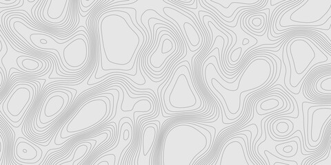 Fototapete - Modern design with contour abstract map relief line grey pattern with seamless topography background, geographic mountain relief abstract lines grey landscape design texture wavy curve shapes.