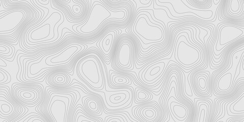 Fototapete - Modern design with contour abstract map relief line grey pattern with seamless topography background, geographic mountain relief abstract lines grey landscape design texture wavy curve shapes.