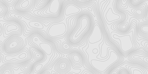 Fototapete - Modern design with contour abstract map relief line grey pattern with seamless topography background, geographic mountain relief abstract lines grey landscape design texture wavy curve shapes.