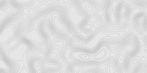 Fototapete - Modern design with contour abstract map relief line grey pattern with seamless topography background, geographic mountain relief abstract lines grey landscape design texture wavy curve shapes.