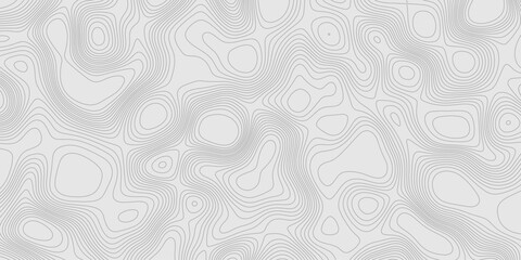 Fototapete - Modern design with contour abstract map relief line grey pattern with seamless topography background, geographic mountain relief abstract lines grey landscape design texture wavy curve shapes.