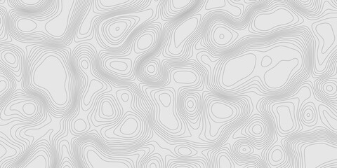 Fototapete - Modern design with contour abstract map relief line grey pattern with seamless topography background, geographic mountain relief abstract lines grey landscape design texture wavy curve shapes.