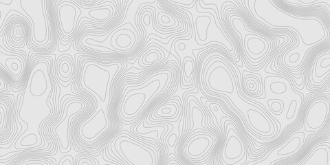 Fototapete - Modern design with contour abstract map relief line grey pattern with seamless topography background, geographic mountain relief abstract lines grey landscape design texture wavy curve shapes.