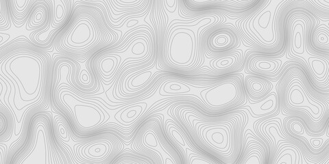 Fototapete - Modern design with contour abstract map relief line grey pattern with seamless topography background, geographic mountain relief abstract lines grey landscape design texture wavy curve shapes.