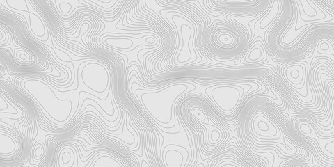 Fototapete - Modern design with contour abstract map relief line grey pattern with seamless topography background, geographic mountain relief abstract lines grey landscape design texture wavy curve shapes.
