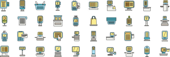 Poster - Diverse pos systems, terminals, scanners, and self checkout kiosks enhancing efficiency in modern retail environments