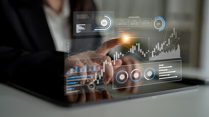 Poster - Sales data analysis dashboard showing performance, trends, and insights. Sales data tracks growth, supports decisions, sales data boosts strategy, and sales data drives performance. Latch