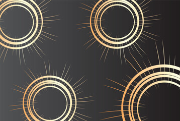 Aufkleber - Abstract geometric color lines pattern on black background. Elegant dark color with textured modern design 