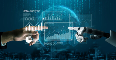 Poster - AI enhances business data analytics by automating dashboards, visualizing statistics, and supporting strategic decisions through real-time performance insights Vouch