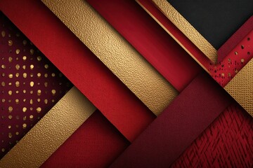 Poster - Colorful abstract texture featuring layered red, gold, and black materials arranged in a dynamic pattern for artistic design and background inspiration