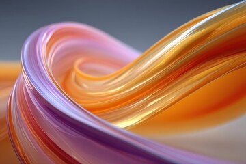 Aufkleber - Colorful abstract swirling design of smooth and flowing shapes in warm shades, showcasing artistic fluidity and motion against a soft background