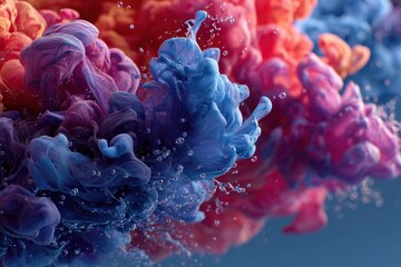 Poster - Vibrant colorful smoke swirling in a mesmerizing pattern, showcasing the beauty of fluid dynamics in a captivating indoor space