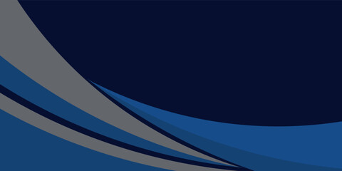 Poster - Vector blue line background curve element with black space for text and message design, overlapping layers