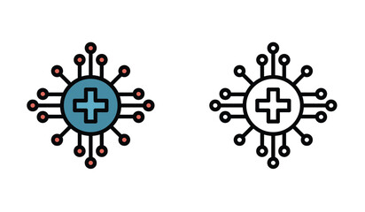 Poster - Digital Health Icon Set Medical Technology and Innovation for Healthcare Solutions