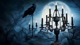 elegant halloween graphics raven lace candelabra