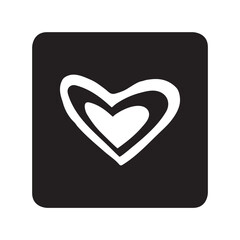 Poster - Heart icon vector. Love logo design. Heart vector icon illustration in square isolated on white background