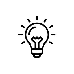 Poster - Outline a lightbulb with radiating lines on idea innovation 1