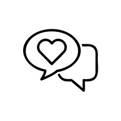 Poster - Outline heart in speech bubble with another speech bubble love talk