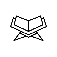 Poster - Outline icon an open book on a stand reading knowledge