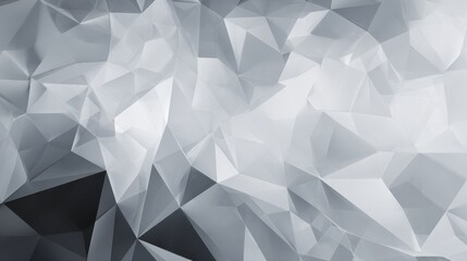 Poster - Grey minimal low poly abstract tech banner design. Geometric concept background, no logos, no brands