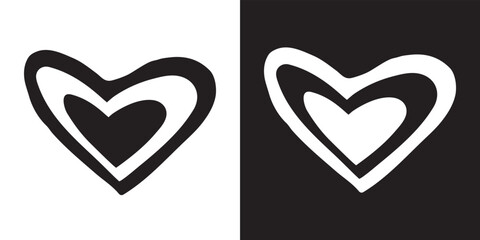 Poster - Heart icon vector. Love icon sign symbol in trendy flat style. Heart vector icon illustration isolated on white and black background