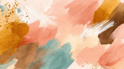 Poster - Watercolor abstract art background vector. Wallpaper design with paint brush beige watercolor. Illustration for prints, wall art, cover and invitation cards., no logos, no brands