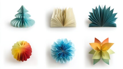Poster - collection of. various folded cards on white background. each one is shot separately, no logos, no brands