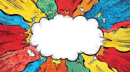 Poster - Blank colorful comic abstract background template