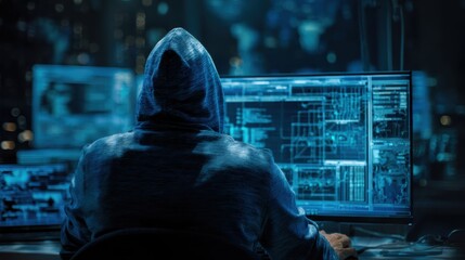 Poster - Security engineer conducting a thorough analysis to identify information security vulnerabilities within an intricate internet network system for enhanced protection