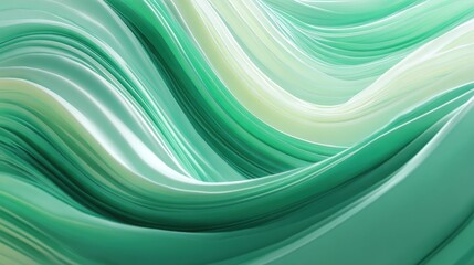 Poster - abstract green wave background