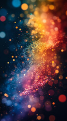 Poster - Vibrant rainbow digital composition with a blurred modern background. Represents innovation, technology, creativity, transformation, and the dynamic digital future in a sleek, futuristic style.

