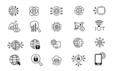 Information Technology and Digital Device Icon Set