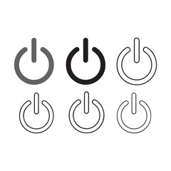 Poster - Power Button Icons Collection in Various Styles Modern Symbol for Turn On or Off Electronic Devices and Appliances Vector