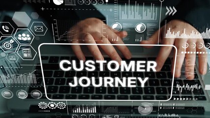 Poster - Detailed Analysis of Customer Journey Visualization Using Laptop and Data Graphics for Marketing Strategy. Asymptotic smart data analytic.