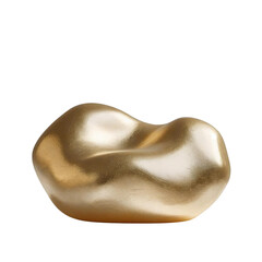 Poster - A shiny golden nugget resting on a surface with a plain solid color behind it in a studio setting on transparent background