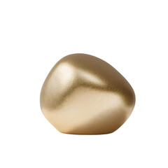 Poster - Isolated shiny gold object with rounded edges on a plain setting with space around the subject on transparent background